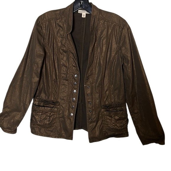 Coldwater Creek fitted,military,spring jacket,,shimmer,PTP 18.5” medium, EC - Picture 8 of 16